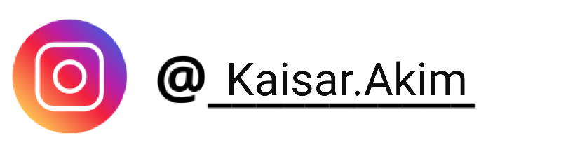 The image features the Instagram logo next to the username "@Kaisar.Akim."