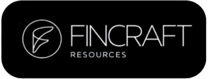 The image is a logo for FINCRAFT RESOURCES, with a stylized 'F' inside a circle on the left.