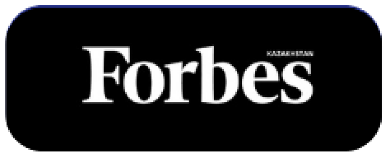 The image displays the "Forbes Kazakhstan" logo in white text against a black background with rounded corners.
