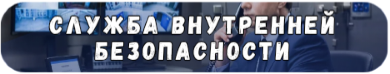 Охранник разговаривает по телефону со словами "СЛУЖБА ВНУТРЕННЕЙ БЕЗОПАСНОСТИ", наложенными перед ним.