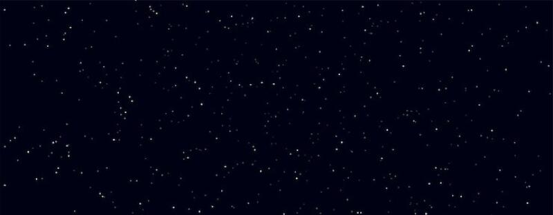 The image shows a dark blue night sky with numerous small, white stars scattered across the view.