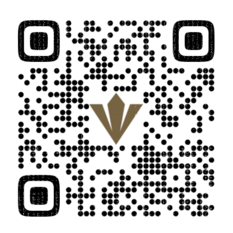 The image shows a QR code with an emblem in the center.