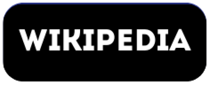 A black rounded rectangle with the word "WIKIPEDIA" in bold white letters.