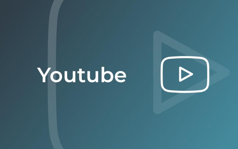 The image features the word "Youtube" in white text, accompanied by a play button icon on a blue background.