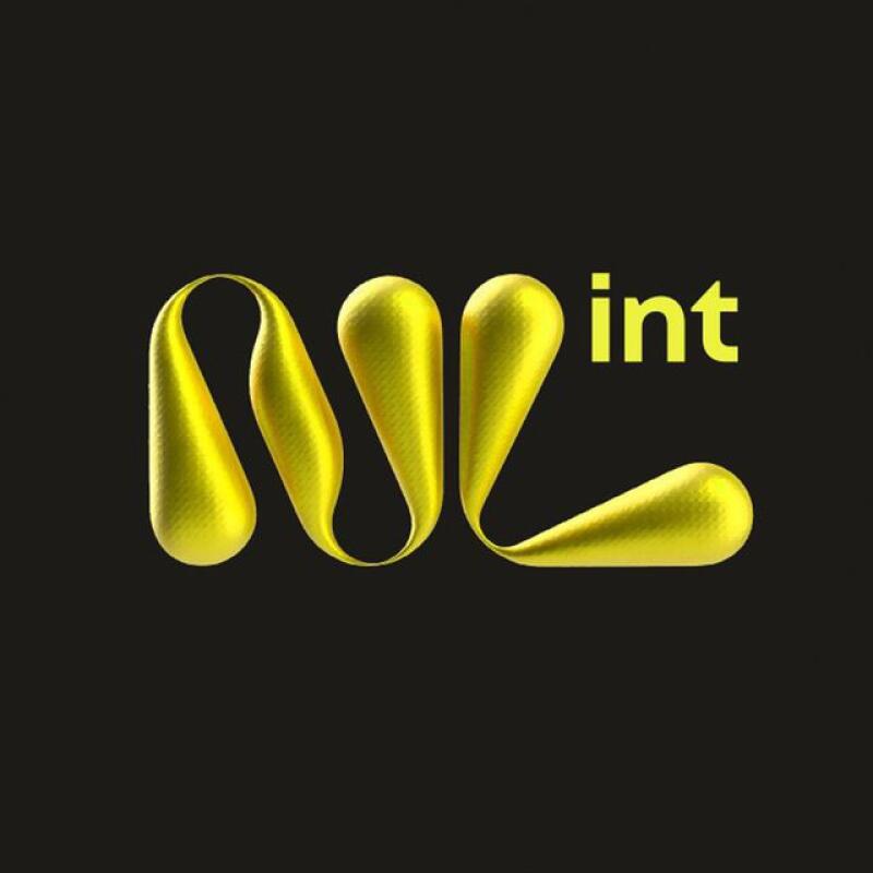 The image features a golden, ribbon-like logo that spells out 'int' against a black background.