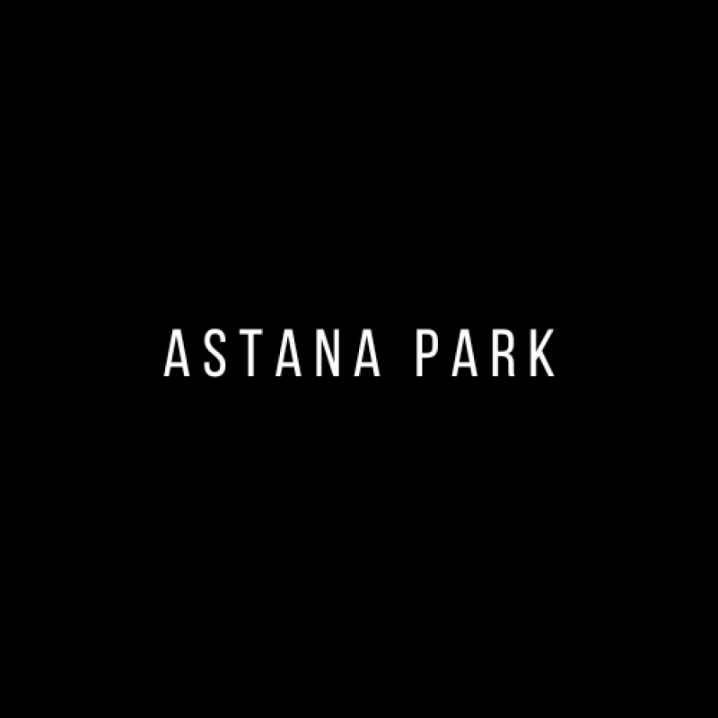 The image is a black background with the words "ASTANA PARK" in white text centered in the frame.