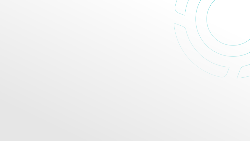 The image features a white background with a faint gray gradient and a partial, light blue circular design in the upper right corner.