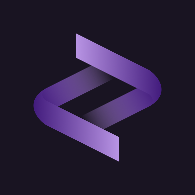 На изображении представлен фиолетово-лавандовый дизайн, напоминающий ленту, на темно-фиолетовом фоне.