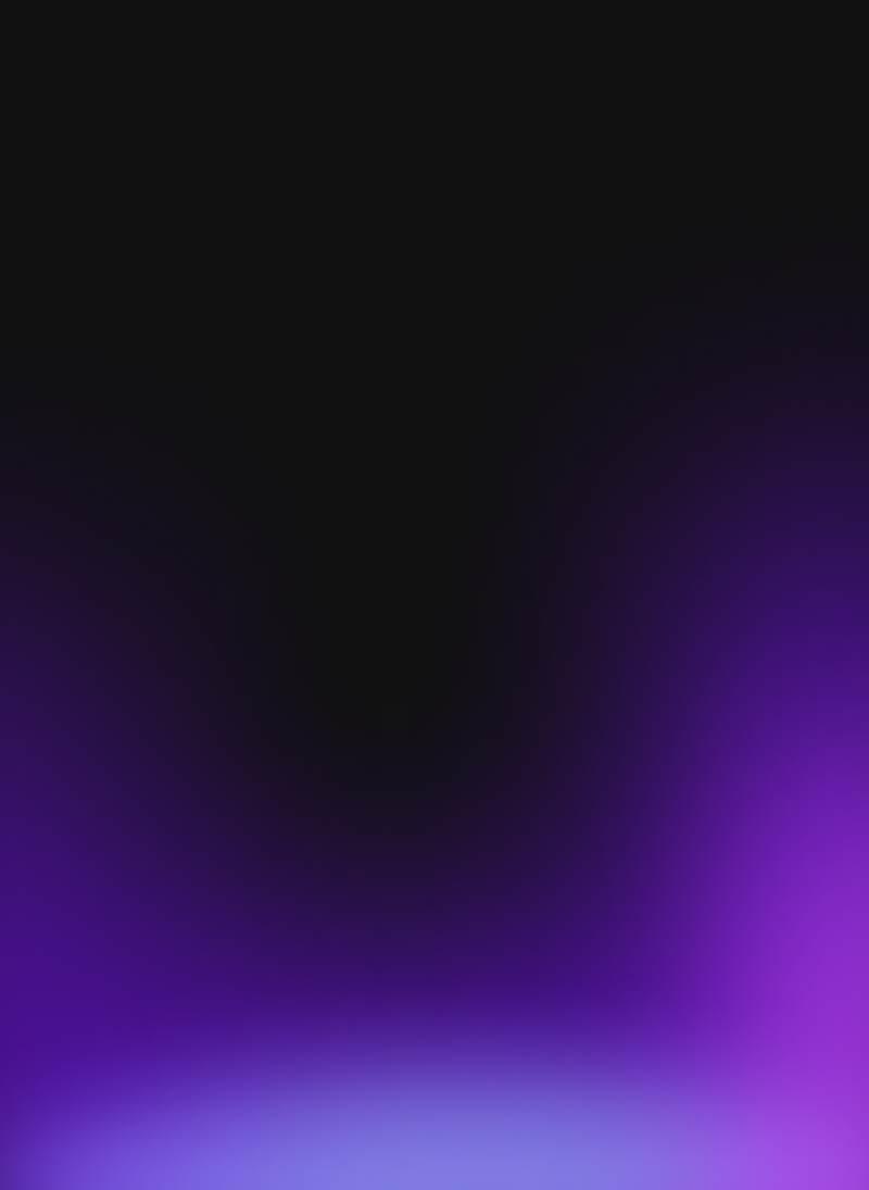 The image features a gradient from dark black at the top to vibrant purple at the bottom.