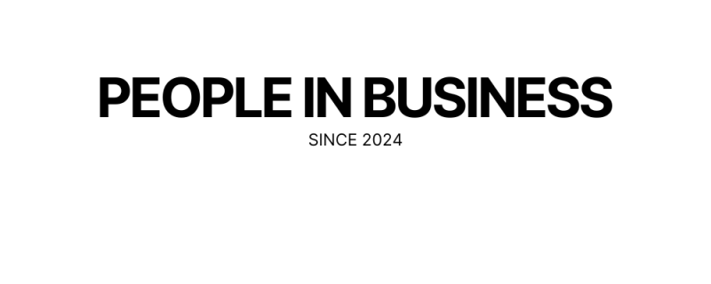 The image contains the text "PEOPLE IN BUSINESS" in large, bold, black font, with the text "SINCE 2024" below it in a smaller font.