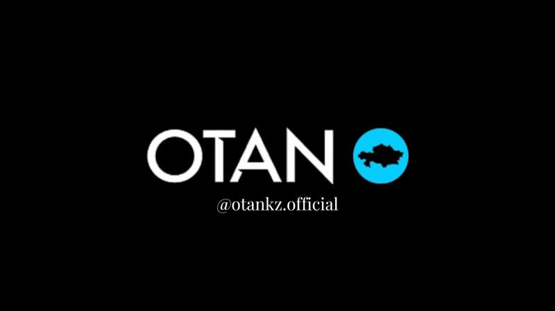 The image features the word "OTAN" in white letters, followed by a blue circle containing a black silhouette of a map, and the text "@otankz.official" below it, all against a black background.