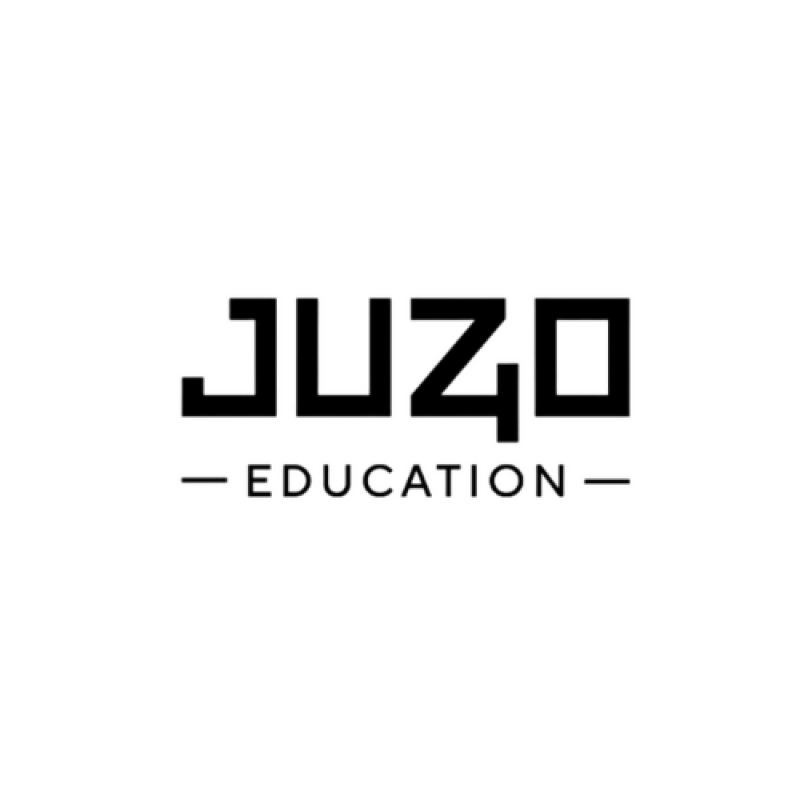 The image displays the logo of "JUZQ EDUCATION" in white against a black background.