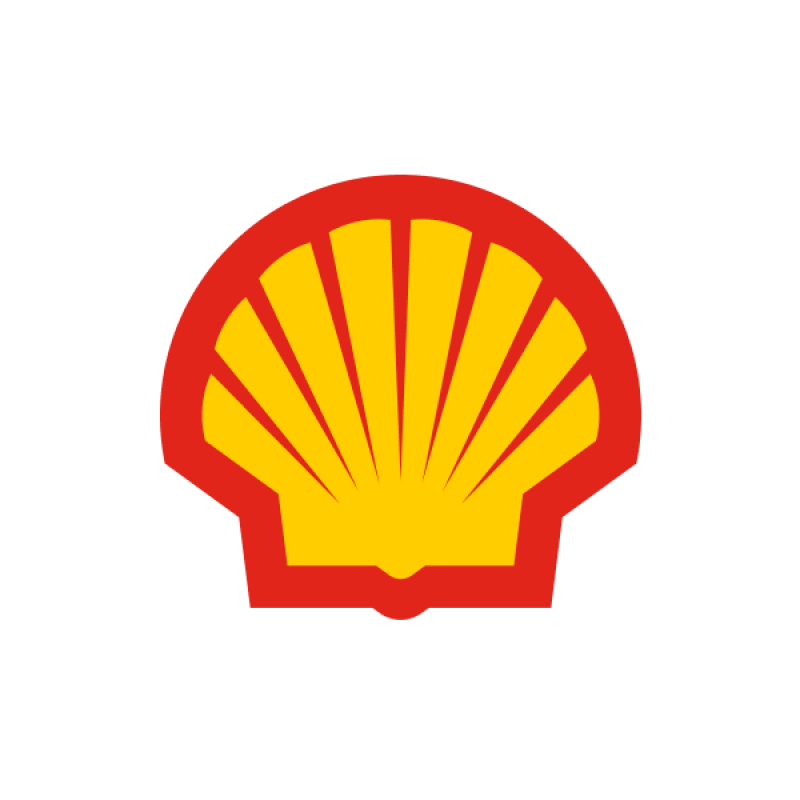 The image features the Shell logo, a stylized red and yellow seashell, set against a white circular background.