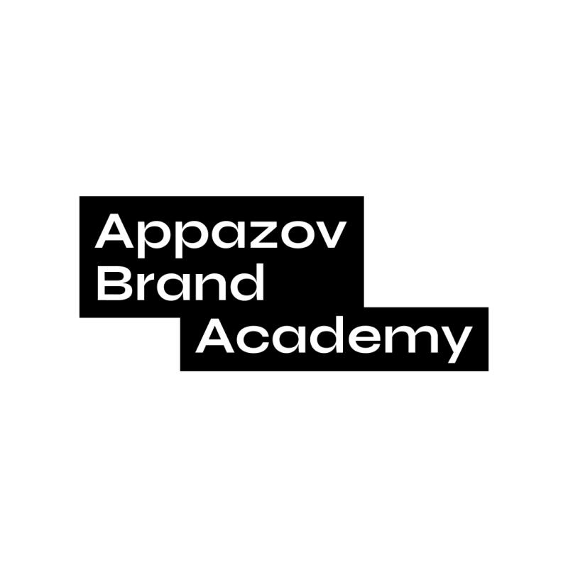 The image features the text "Appazov Brand Academy" in white letters on black rectangular backgrounds.