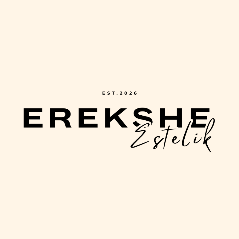 The image features the text "EREKSHE Estetik" in black font, with "EREKSHE" in a bold, sans-serif typeface and "Estetik" in a cursive script. Above the main text, there's "EST.2026" in a smaller, sans-serif font, all set against a light beige background.