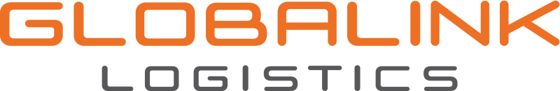 The image features the text "GLOBALINK LOGISTICS," with "GLOBALINK" in orange and "LOGISTICS" in gray, set against a black background.