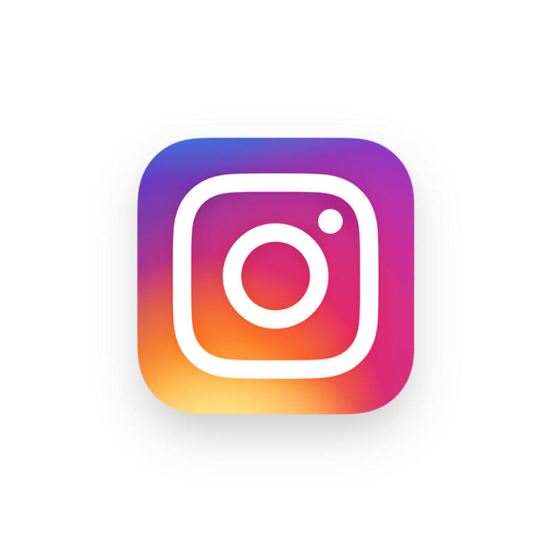 The image features the Instagram logo, which is a rounded square with a gradient fill ranging from yellow to orange to pink to purple. Inside the square is a white outline of a camera with a lens and a viewfinder.
