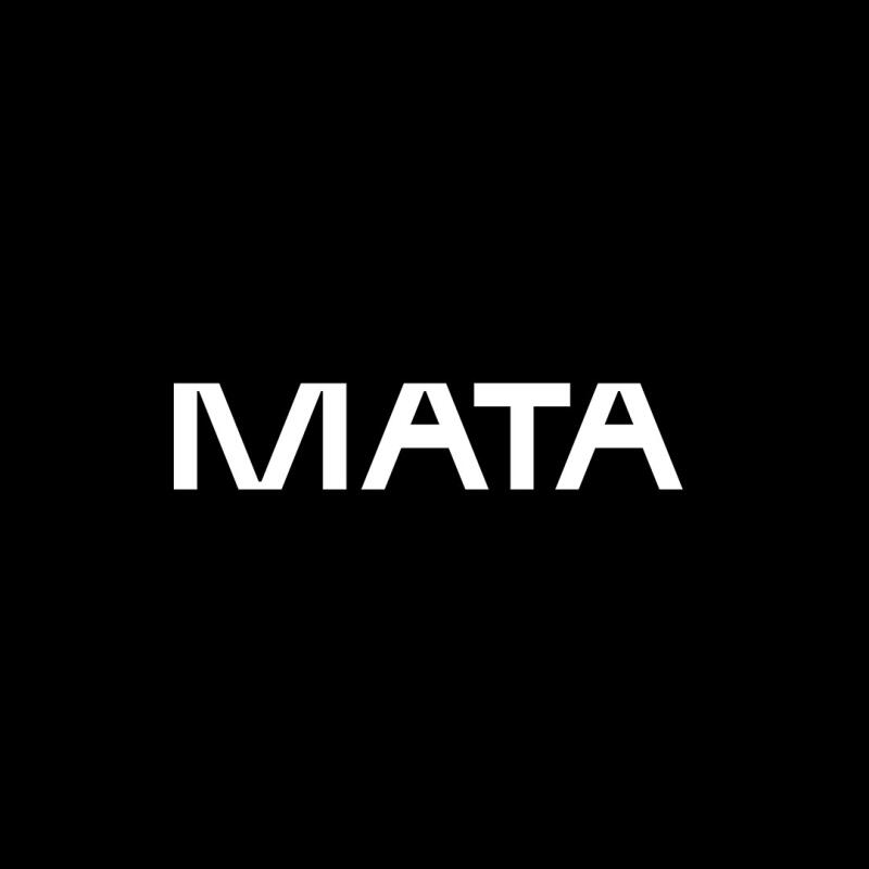 The image displays the word "MATA" in bold, white letters against a black background.