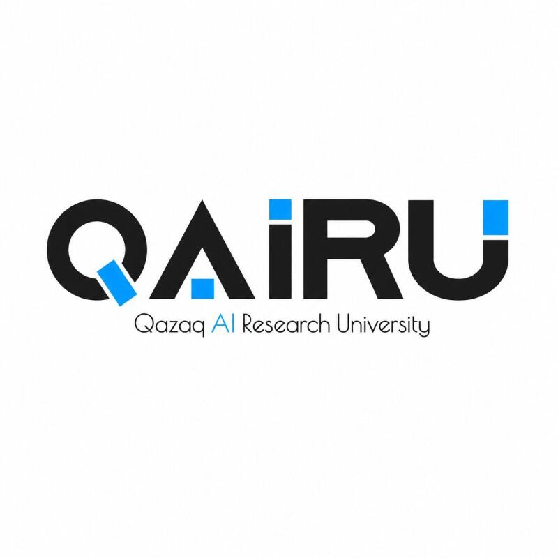 The logo of Qazag AI Research University (QAIRU) is displayed, featuring black letters with blue square accents on the 'Q,' 'I,' and 'U.' The full name of the university is written in a smaller font below the abbreviation.