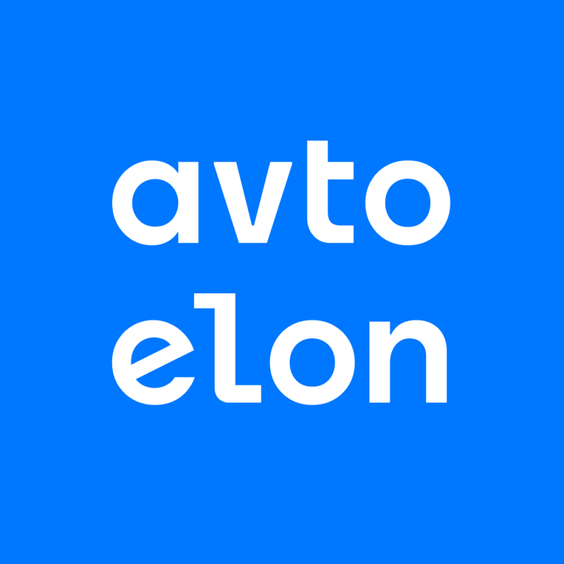 A blue background with the word "avto" in white text above the word "elon" also in white text.